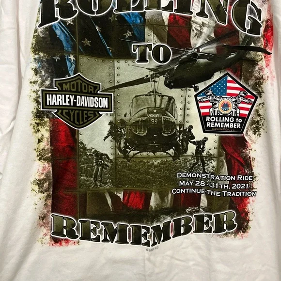 Harley-Davidson White 'Rolling to Remember' Tee - Picture 6 of 8